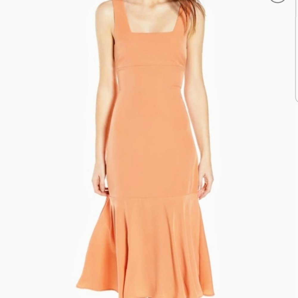 4Sienna Orange Sleeveless Backless Bow Dress